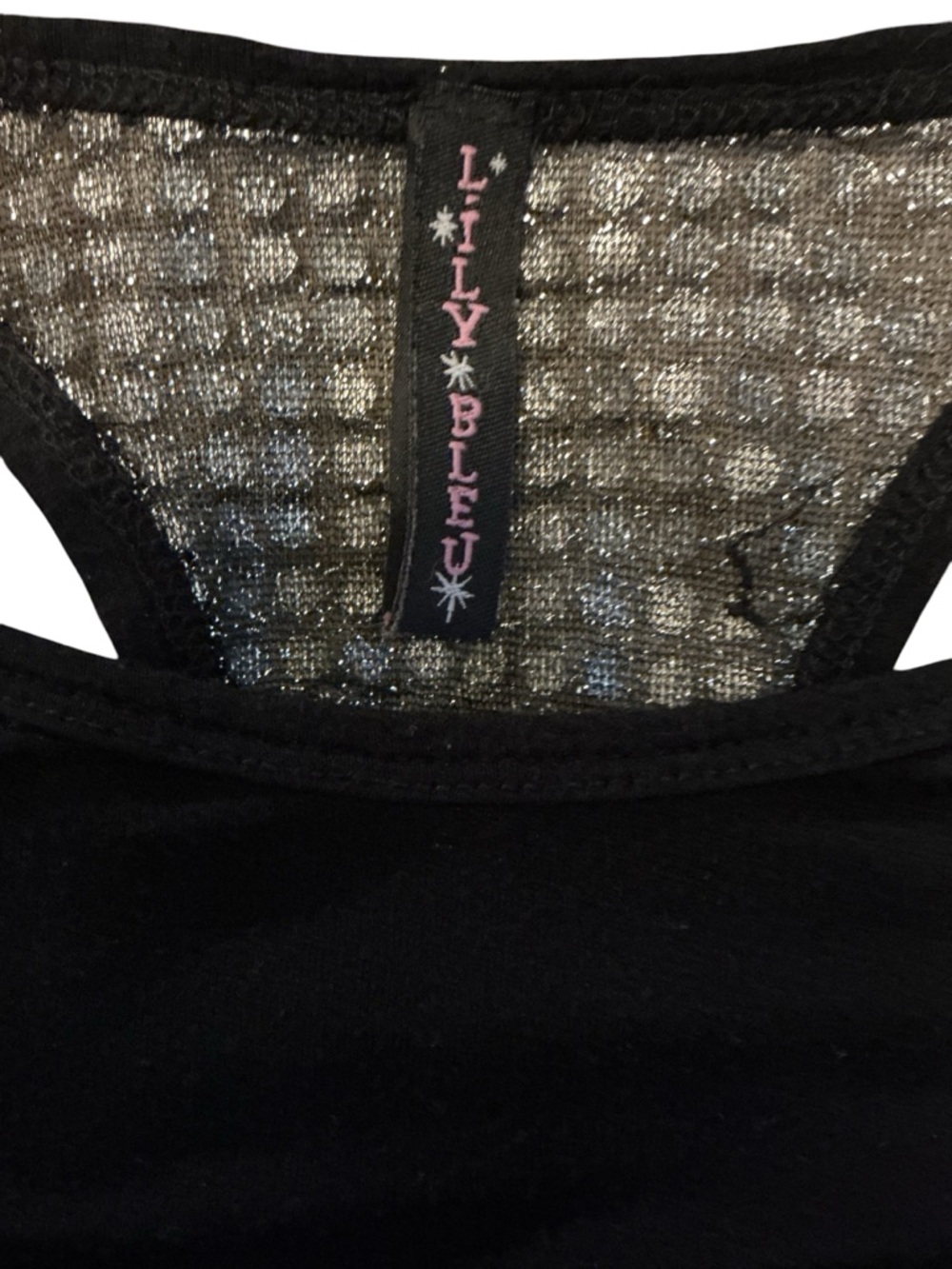 Black Racerback Mesh Back Tunic Top - Picture 5 of 5